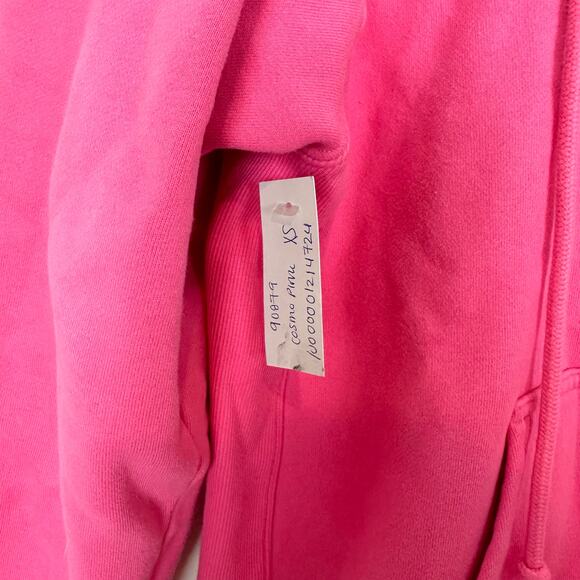 NWT Aritzia TNA Cozy Fleece Boyfriend Zip-Up Hoodie in Cosmo Pink Size XS - Picture 4 of 5